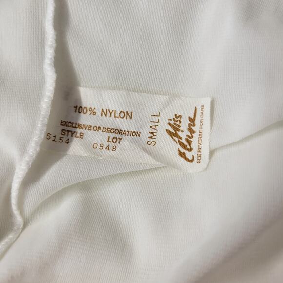 Vintage Miss Elaine Victorian Nightgown Womens S White Fleece Quilt Embroidered - Picture 5 of 12